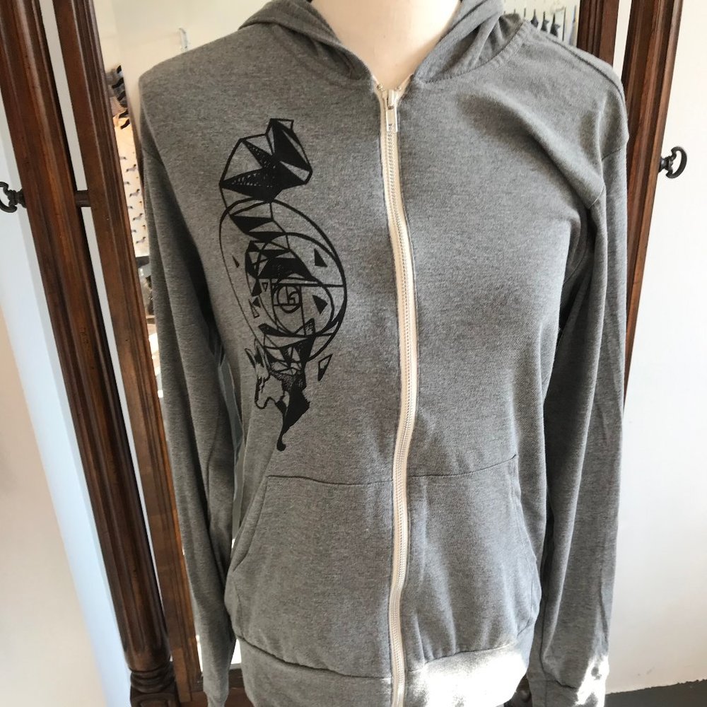 Grey Fox Zipper Hoodie | Made Locally in Seattle | New